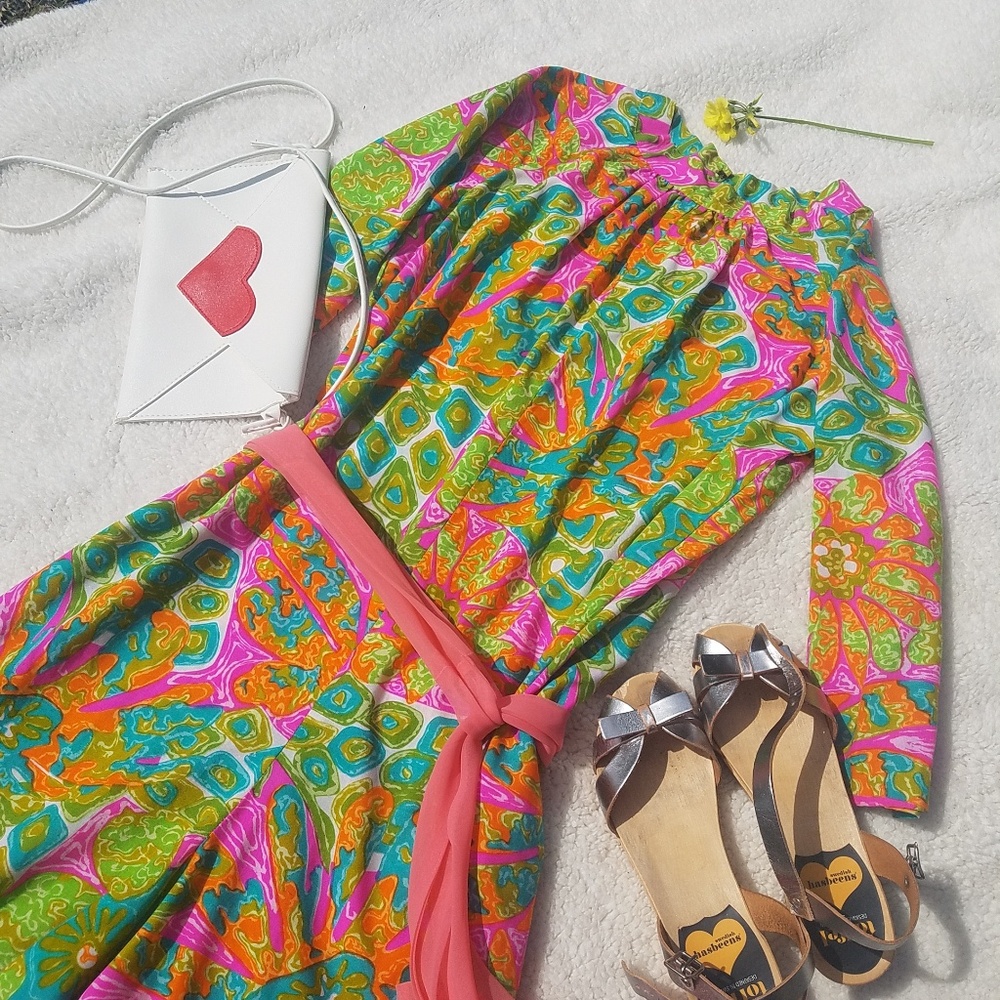 Vintage cotton boho hippie maxi jumpsuit